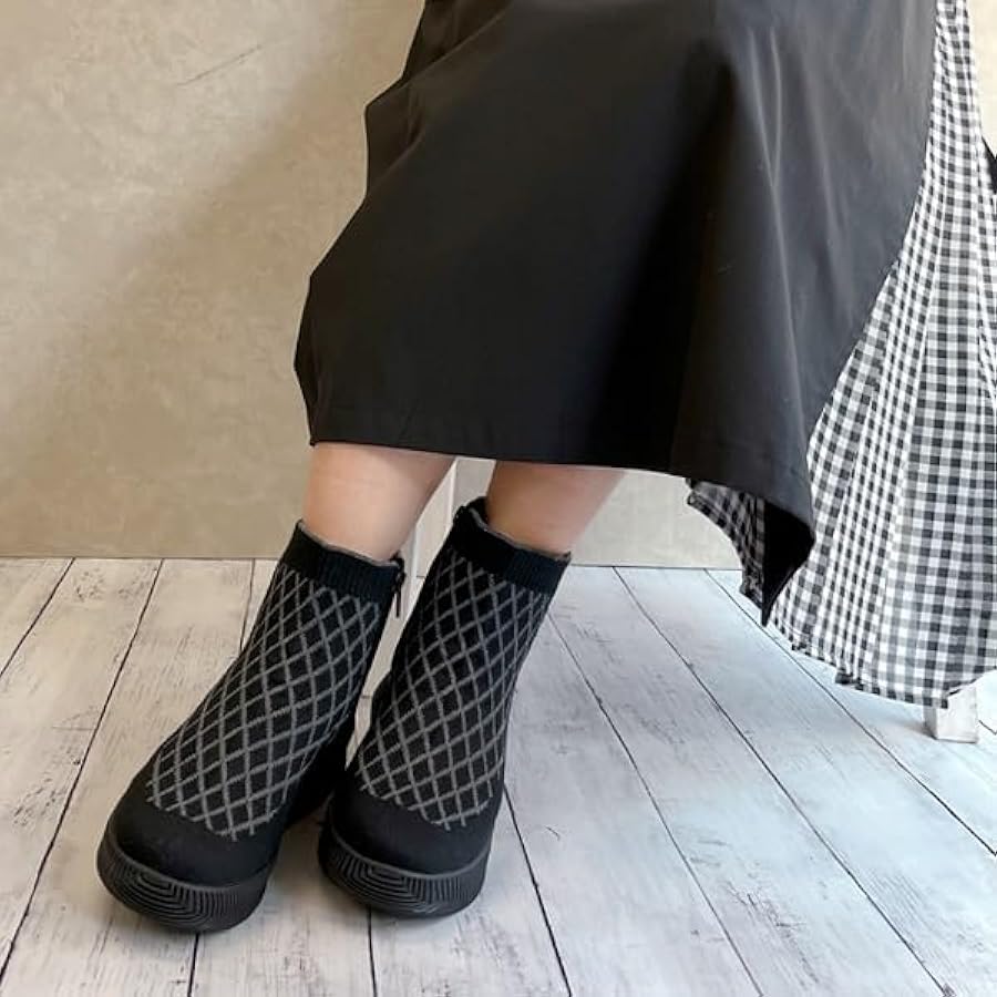 新品gomme 黒 ニット ショートブーツ